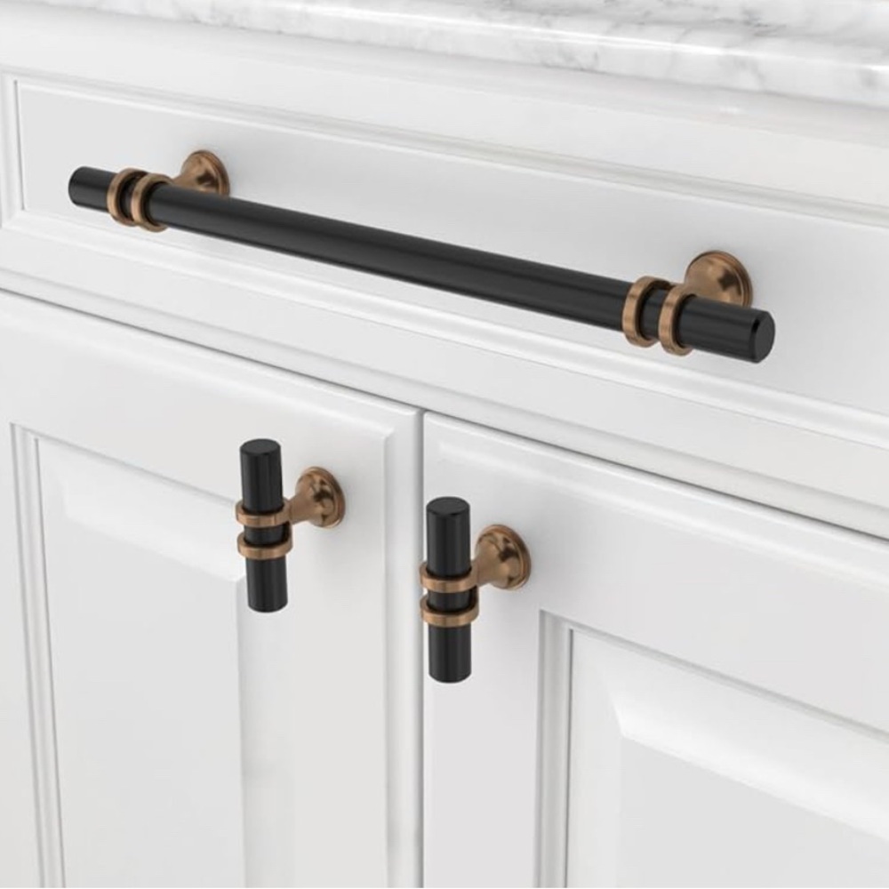 Asidrama 8 Champagne Bronze Matte Black Cabinet Pulls Hardware Handles Drawer - Picture 3 of 8